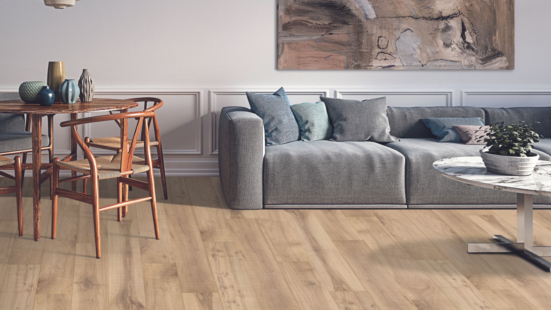 luxury vinyl plank flooring in a living room